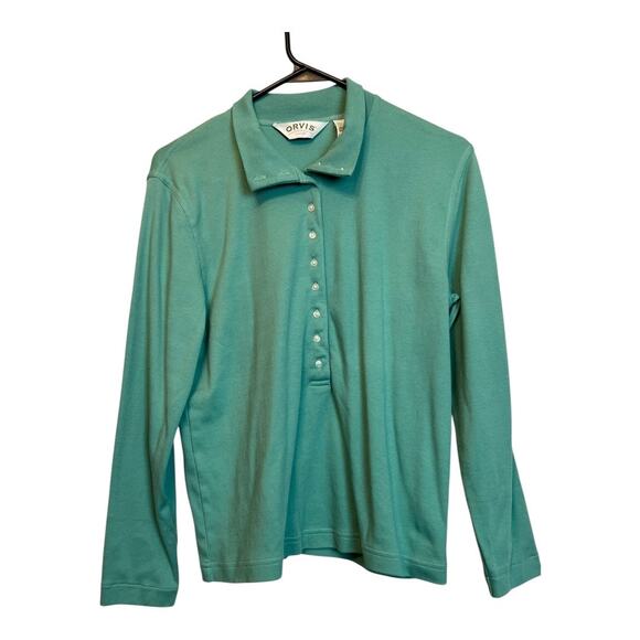 Orvis Tops - Orvis Green Collared Womens Shirt Casual Gorpcore Button M Cotton Blend